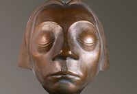 Kupferne Skulptur eines Gesichtes von Ernst Barlach