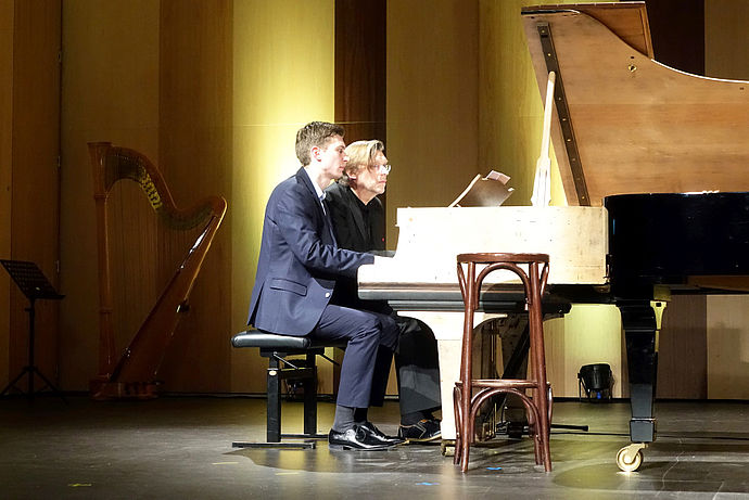 Erstmals auf der Bühne im Duett: Christof und Mathias Kosel.