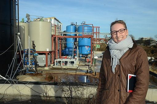 Kathrin Reichert aus dem städtischen Projektteam: "Der Umzug der Grundwasserreinigungsanlage ist bereits in vollem Gange.“
