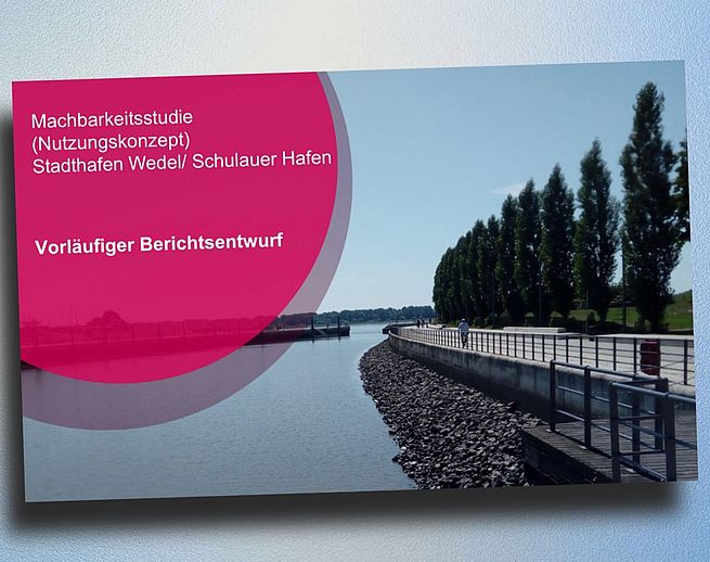 Die Machbarkeitsstudie „Stadthafen Wedel/Schulauer Hafen“ wurde im August im Planungsausschuss vorgestellt. Grafik: Stadt Wedel 