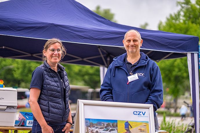 Der Abwasserzweckverband (AZV) Südholstein informierte die Besucherinnen und Besucher zu aktuellen Themen. Foto: Stadt Wedel/Kamin