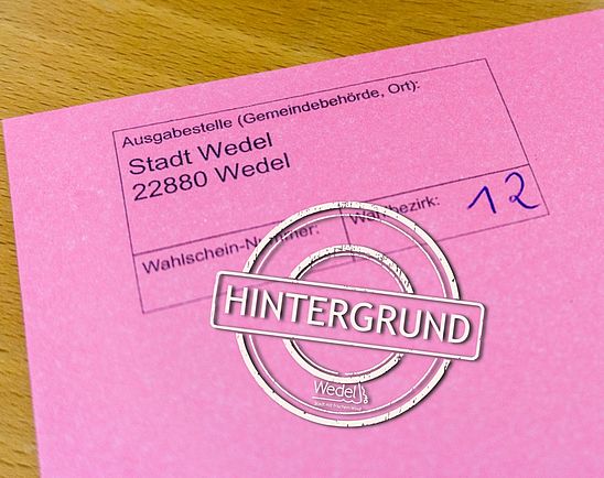 Am 9. Juni 2024 sind die wahlberechtigten Wedelerinnen und Wedeler zur Europawahl und zur Abstimmung über die Abwahl des Bürgermeisters aufgerufen. Foto: Stadt Wedel/Kamin