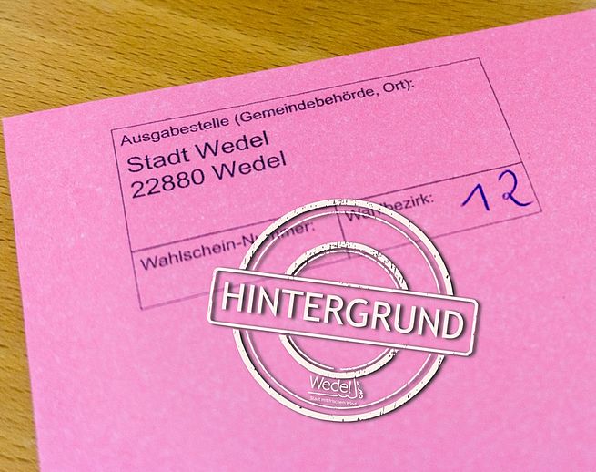 Am 9. Juni 2024 sind die wahlberechtigten Wedelerinnen und Wedeler zur Europawahl und zur Abstimmung über die Abwahl des Bürgermeisters aufgerufen. Foto: Stadt Wedel/Kamin