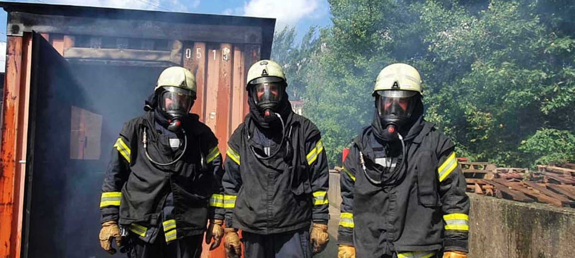 Ausbildung im Brandübungscontainer in Brokdorf