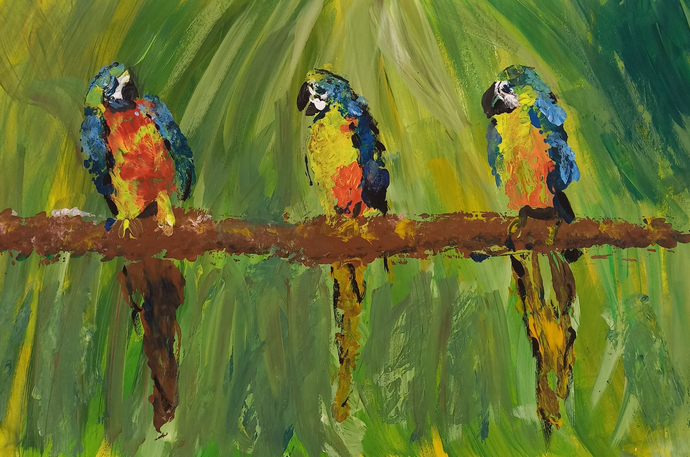 Plakat der Ausstellung Vielfalt in Acryl