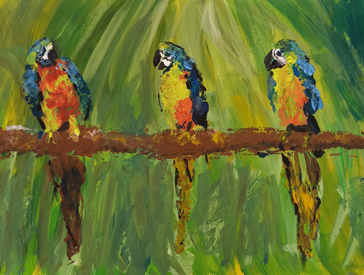 Plakat der Ausstellung Vielfalt in Acryl
