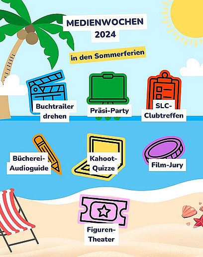 In den Ferienmonaten Juli und August lädt die Bücherei zu den Medienwochen ein (Foto: Stadtbücherei)