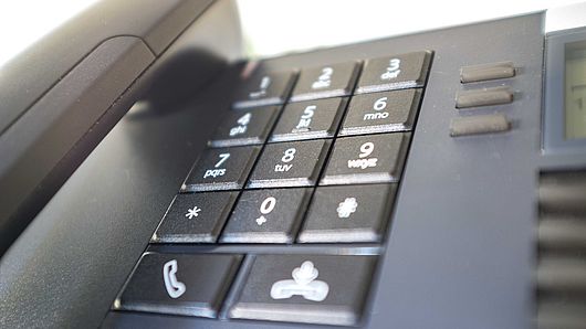 Die Tasten eines Telefons in Großansicht