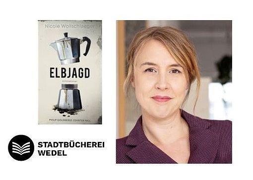 Nicole Wollschlaeger kommt zur Krimilesung in die Stadtbücherei (Copyright Autorinnenfoto: Felix Matthies, Buchcover: BoD)