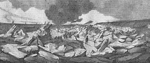 Sprengung des Eises 1854