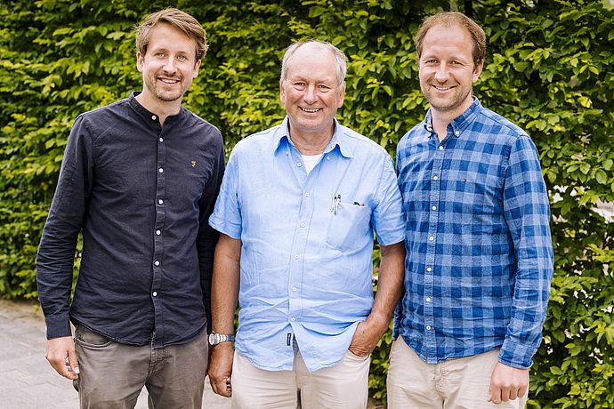 Starkes Trio: Julius (von links), Diethard und Philipp Possehn.