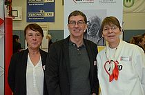 Alles AWO. oder was? Renate Palm (von rechts), Vorsitzende des Ortsvereins, hat zwar organisatorisch mit Peter Schilling und Susanne Riedel vom AWO-Wohn- und Servicezentrum nichts zu tun - aber alle haben zum Ziel, dass es Senioren gut gehen soll. 