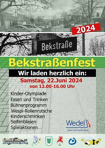 Der Überblick für Sonnabend, 22. Juni 2024, von 12 bis 16 Uhr. Plakat: Stadt Wedel